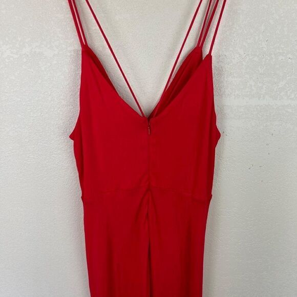 Bardot Sexy Red Wrap Midi Dress Slit Lipstick Size 8 Medium - Picture 10 of 10